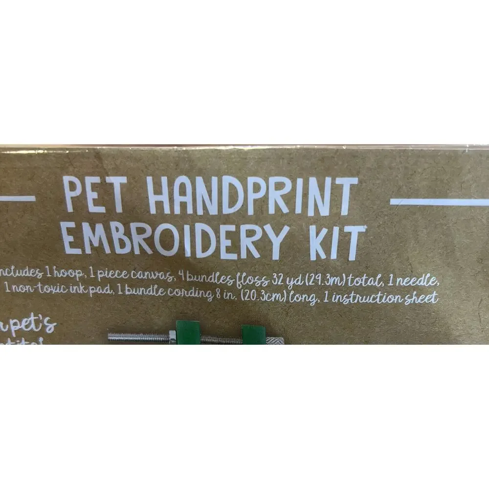 Christmas Holidays Pet Handprint Embroidery Keepsake Kit “Happy Paw-lidays” NIP